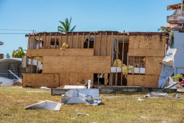 Ian Fort Myers FL Kasırgası tarafından yıkılan mobil evler.