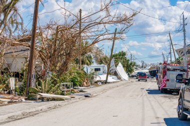 Fort Myers, FL, ABD - 1 Ekim 2022: Ian Fort Myers Beach FL Kasırgası Mahallesi