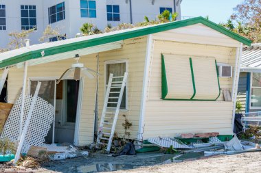 Ian Fort Myers FL Kasırgası tarafından yıkılan mobil evler.