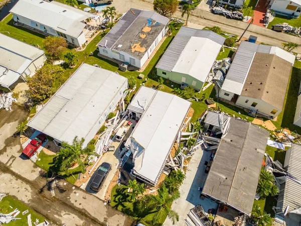 Fotografia Drone Aéreo Parques Móveis Reboque Fort Myers Que Sofreu — Fotografia de Stock