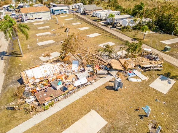 Aerial Drone Photo Mobile Home Trailer Parks Fort Myers Яка — стокове фото