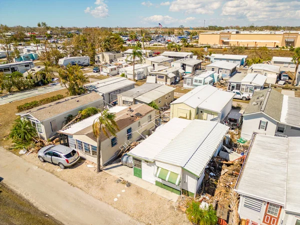 Aerial Drone Photo Mobile Home Trailer Parks Fort Myers Яка — стокове фото