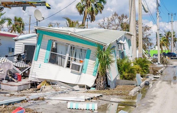 Casas Móviles Destruidas Por Huracán Ian Fort Myers — Foto de Stock