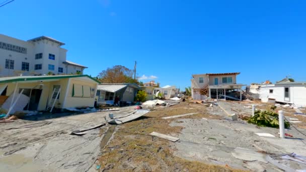 Schäden Und Zerstörung Hurrikan Ian Fort Myers — Stockvideo
