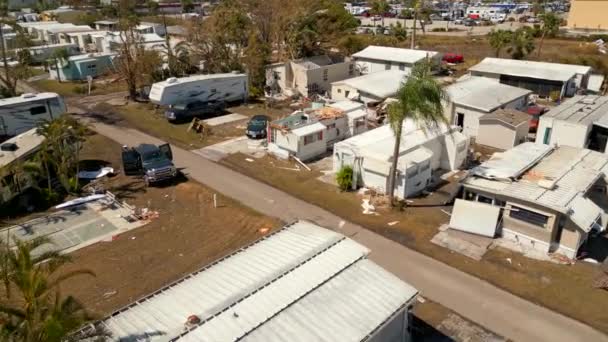 Quot Quot 飓风风暴潮摧毁的移动房屋 — 图库视频影像
