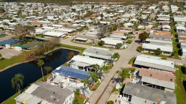 Husbil Park Förstörd Orkanen Ian Fort Myers Lee County — Stockvideo