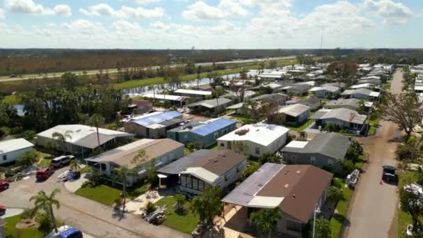 Inspection Aérienne Hurricane Ian Aftermath Mobile Home Park Fort Myers — Video