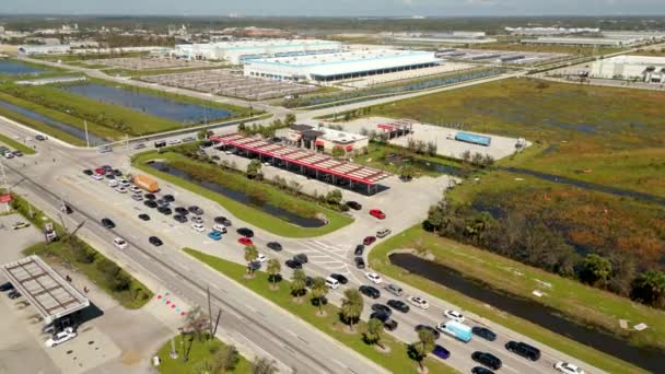 Aerial Drone Video Długie Linie Gazowe Fort Myers Huraganie Ian — Wideo stockowe