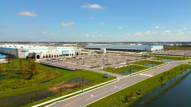 Zdjęcia Lotnicze Amazon Distribution Warehouse Fort Myers — Wideo stockowe