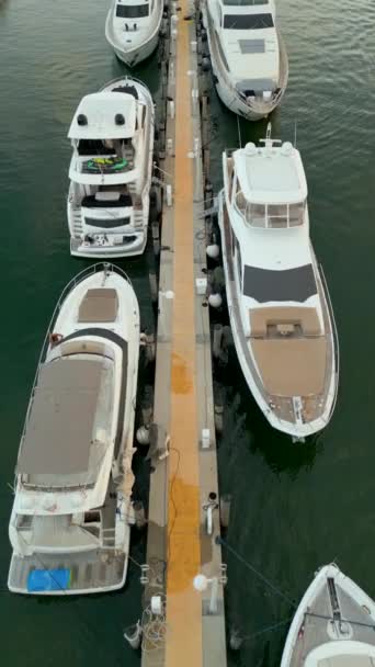 マイアミの垂直空撮ヨット4K — ストック動画