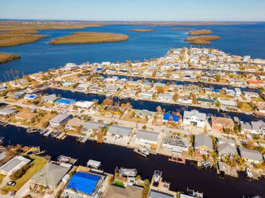 İHA teftiş fotoğrafı. Matlacha Florida Kasırgası. Ian Kasırgası.