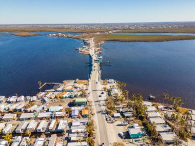 İHA teftiş fotoğrafı. Matlacha Florida Kasırgası. Ian Kasırgası.