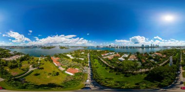 Havadan 360 eşkenar dörtgen görüntü Miami Plajı Yıldız Adası