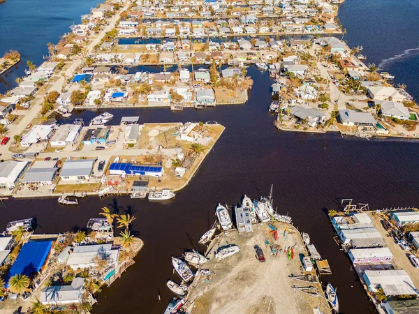 Aerial Drone Inspection Photo Matlacha Florida Hurricane Ian Aftermath Damage — Stock Photo, Image