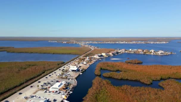 Vídeo Drone Aéreo Matlacha Florida Reabertura Após Furacão Ian — Vídeo de Stock