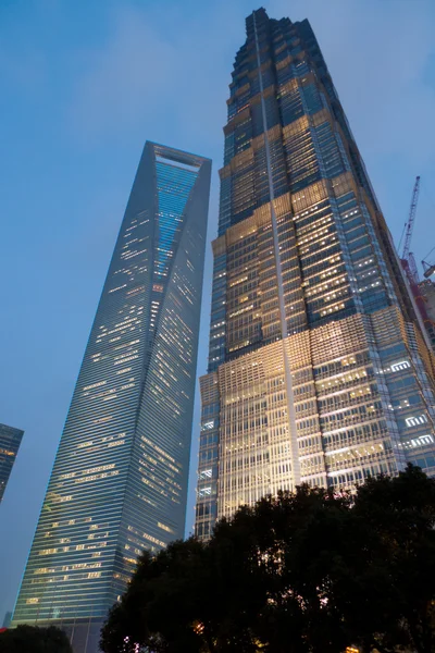 Shanghai World Financial Center e Jin Mao Tower — Foto Stock