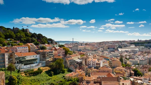 Sao Jorge Castle and Baixa Panoramic — Stock Photo, Image