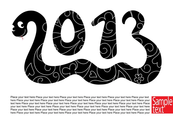 与蛇象征着 2013 年装饰卡 — 图库矢量图片