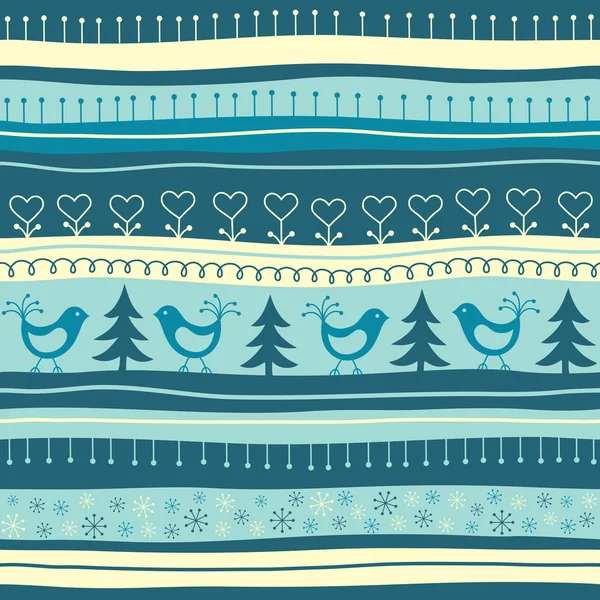 Fond décoratif hivernal sans couture — Image vectorielle