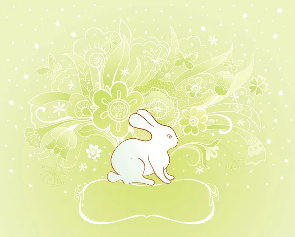 Easter card with rabbit — Stock Vector