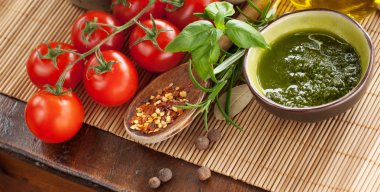 Pesto soslu makarna
