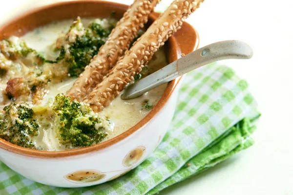 Sopa de brócolis — Fotografia de Stock