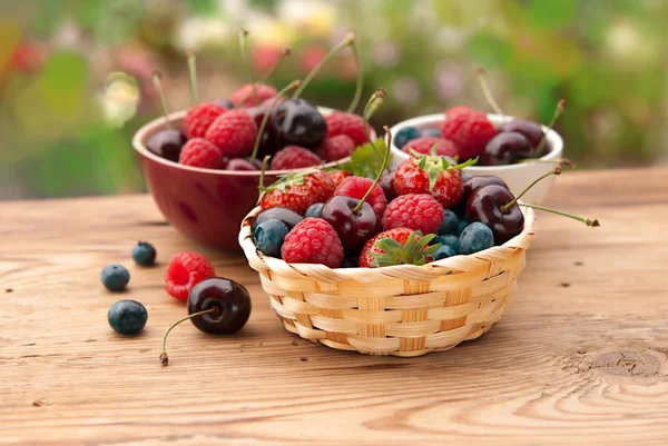 Berries in bowls — Stock Photo, Image