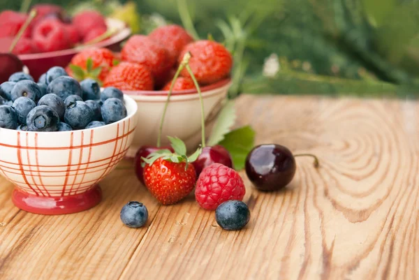 Berries in bowls — Stock Photo, Image