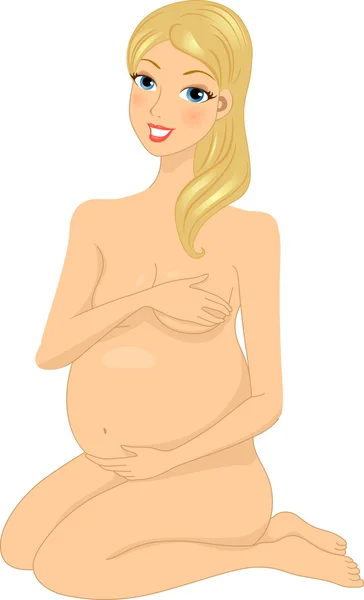 Nackte schwangere Frau — Stockfoto