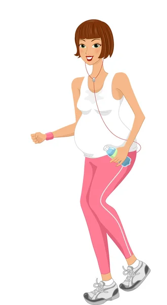 Femme enceinte Jogging — Photo