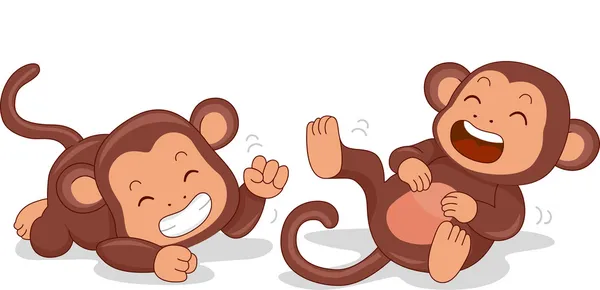 Смеющиеся обезьяны — стоковое фото