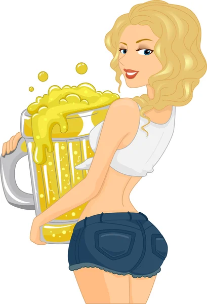 Birra ragazza — Foto Stock