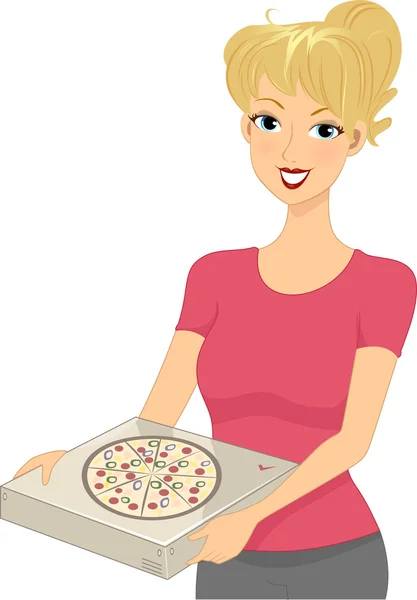 Chica de la pizza — Foto de Stock