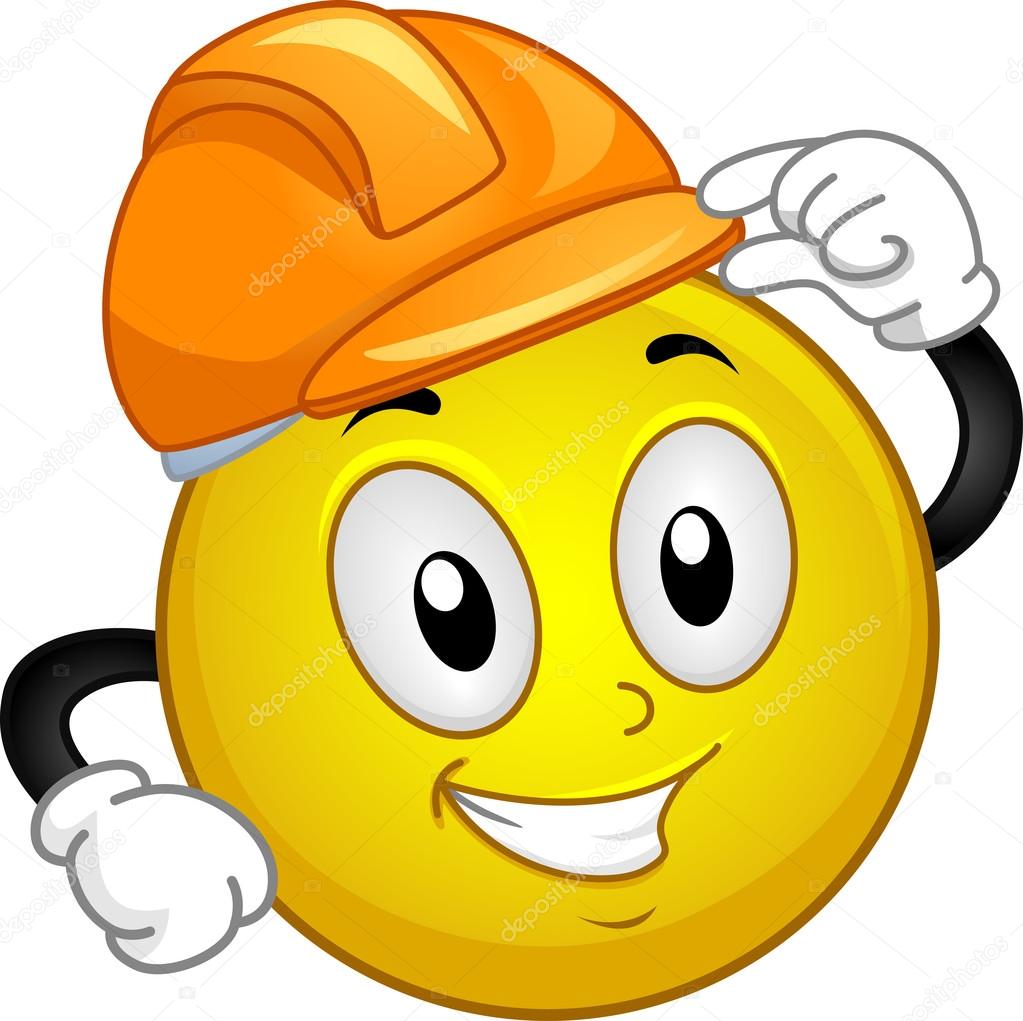 Hard Hat Smiley — Stock Photo © lenmdp 12584452