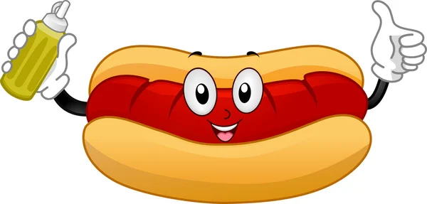 Hotdog Sandwich Maskot — Stok Foto