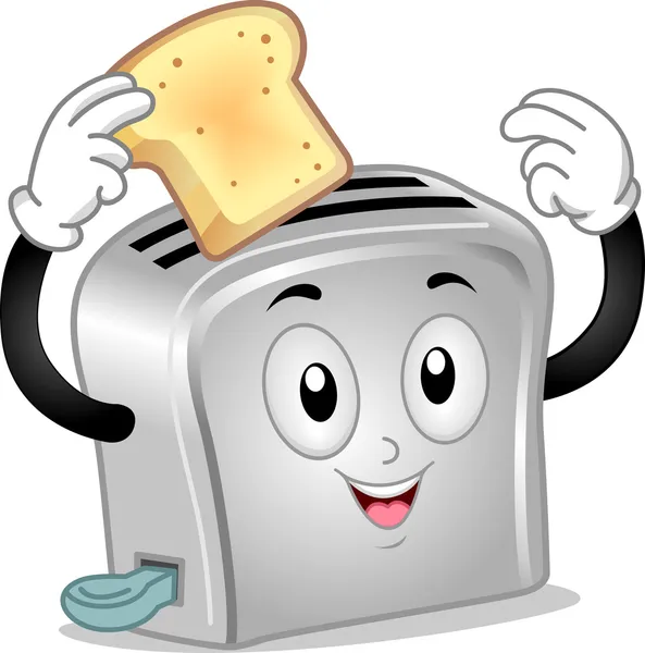 Ekmek kızartma makinesi maskot — Stok fotoğraf