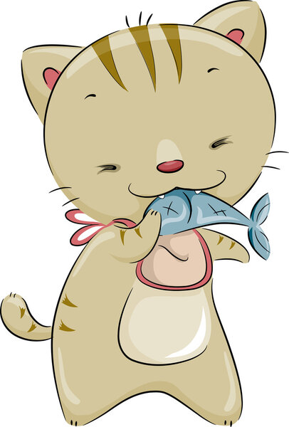 Cat Eating Fish