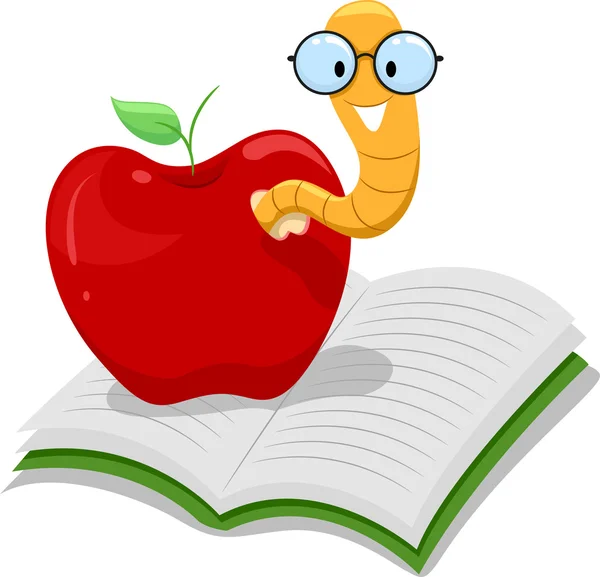 Apple Bookworm — Stockfoto