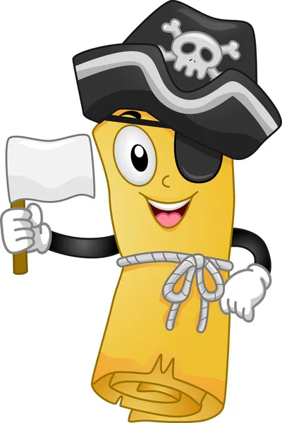 海盗地图吉祥物 — 图库照片
