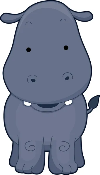 Widok z przodu hipopotam — Zdjęcie stockowe