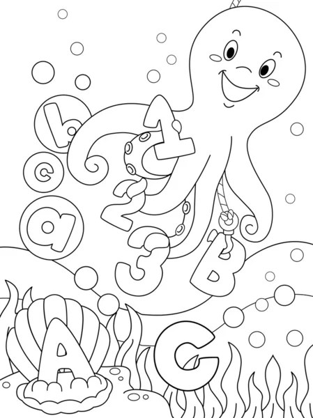 Underwater Coloring Page — Stock Photo, Image