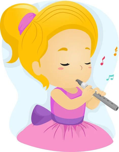 Флейти дівчина — стокове фото