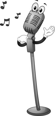 Vintage mikrofon maskot
