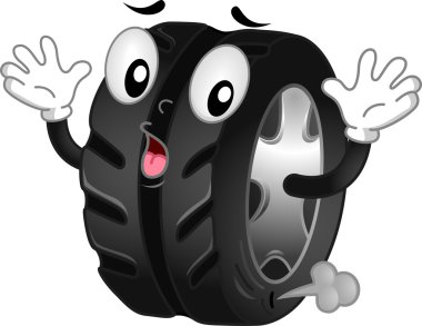 Flat Tire Mascot clipart