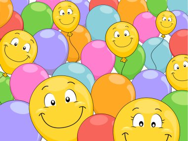 Smiling Balloons Background clipart