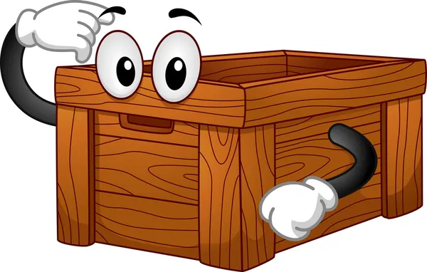 Mascotte scatola di legno — Foto Stock