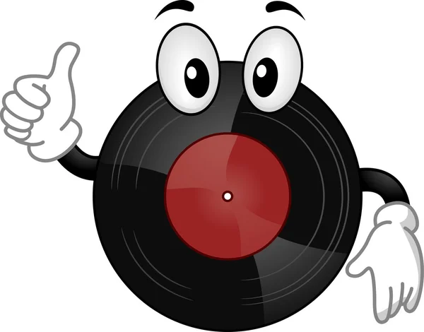 Vinyl record mascotte — Stockfoto