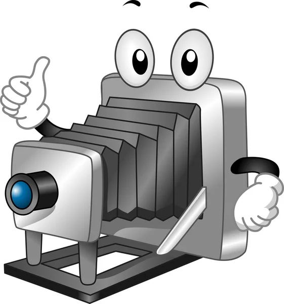 Plaat camera mascotte — Stockfoto