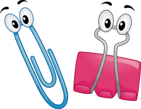 Paper Clips Mascot — Stock Photo, Image