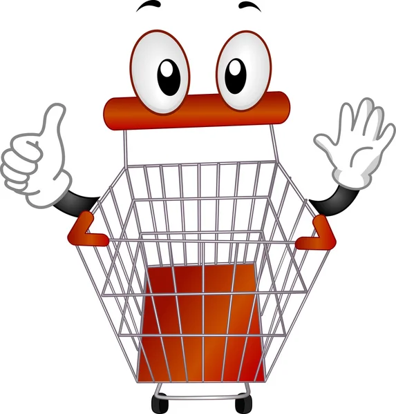 Pushcart mascotte — Stockfoto